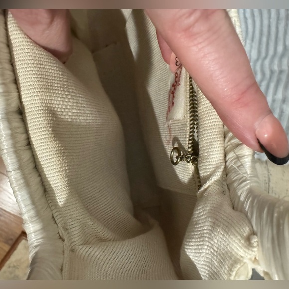 Vintage Cream Hollywood of Shagee California Mini  Straw Handbag Purse 1960s - Picture 6 of 9